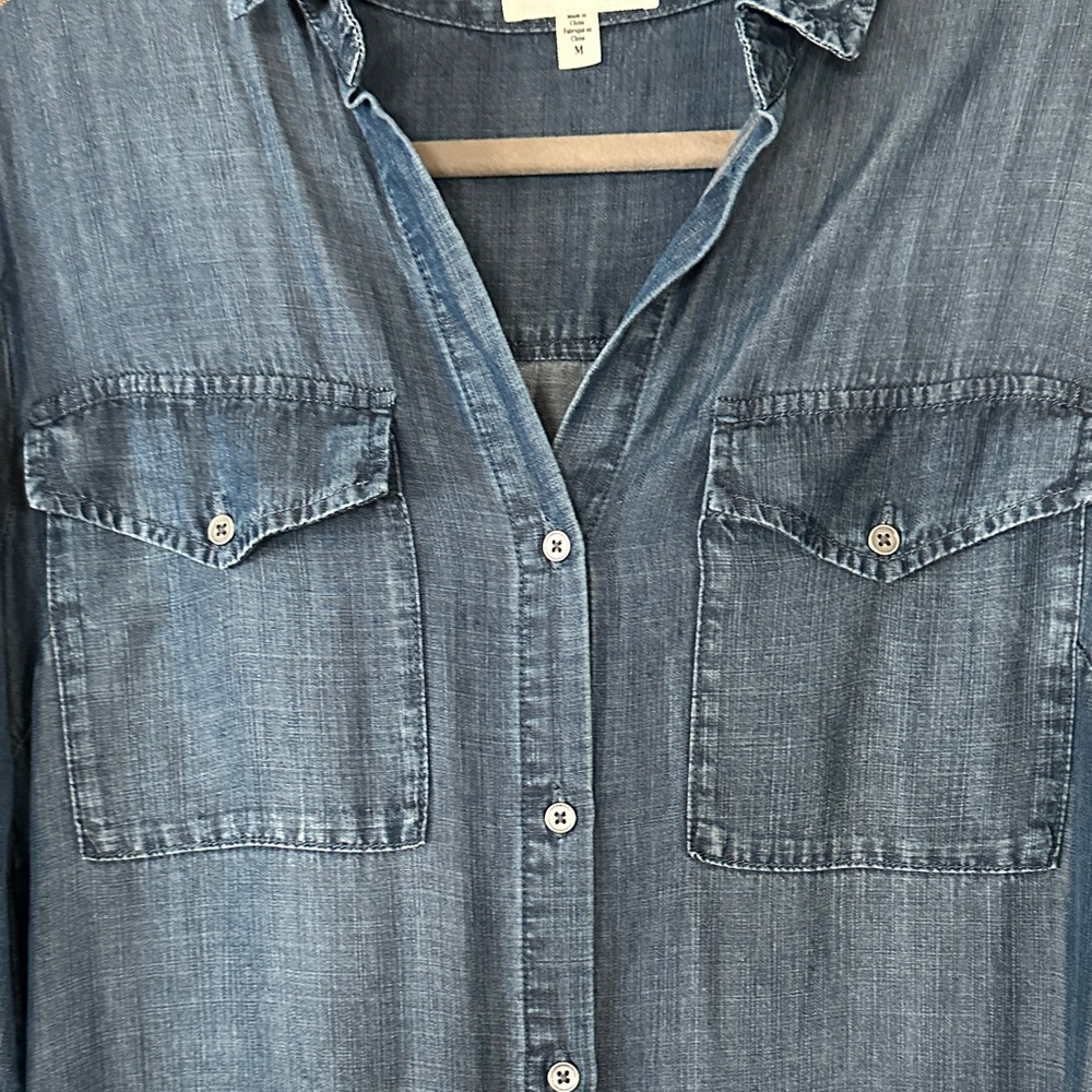 Anthropologie cloth & stone Shirt Dress chambray NWOT - Picture 5 of 9